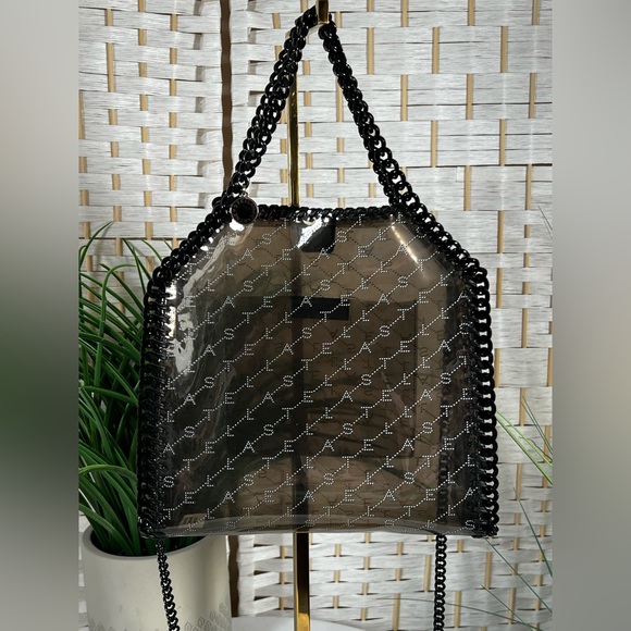 Stella Mccartney Falabella Mini Monogram Tote Bag in Black PVC-FREE SHIPPING - Picture 1 of 16